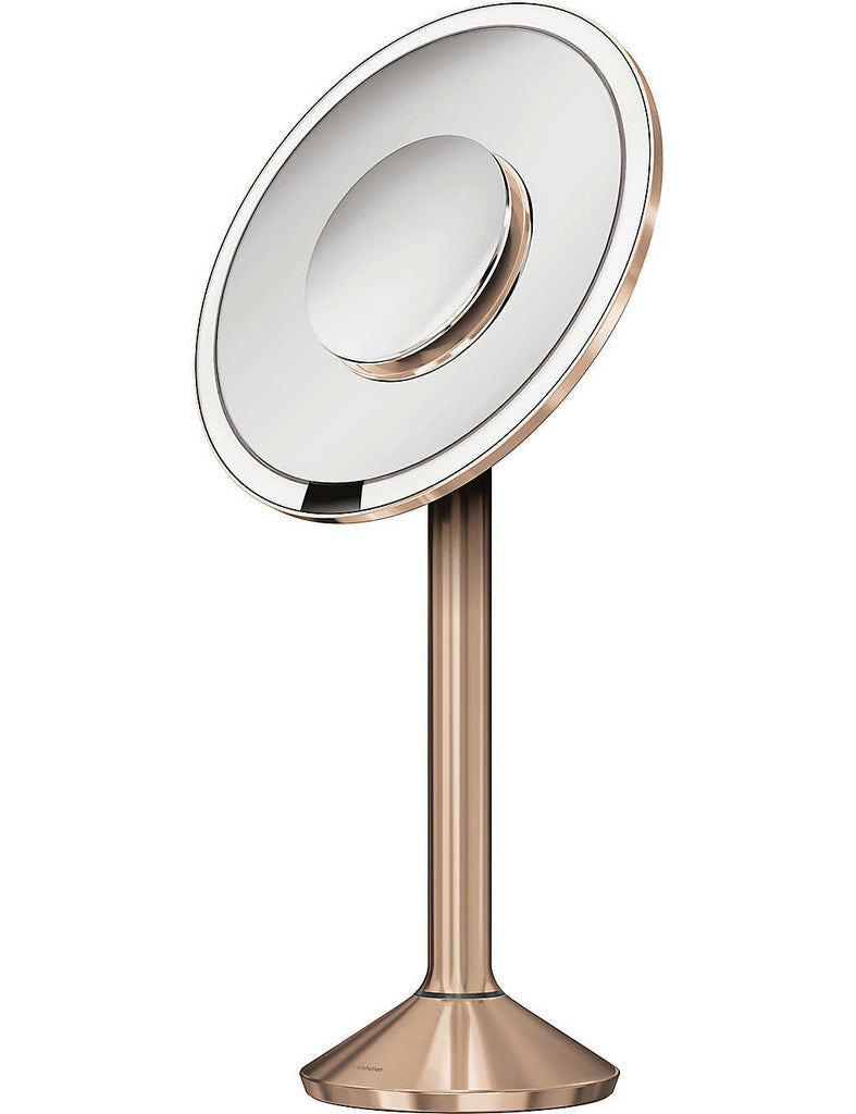 SIMPLE HUMAN 20cm Rose Gold-Toned Steel Sensor Mirror Pro