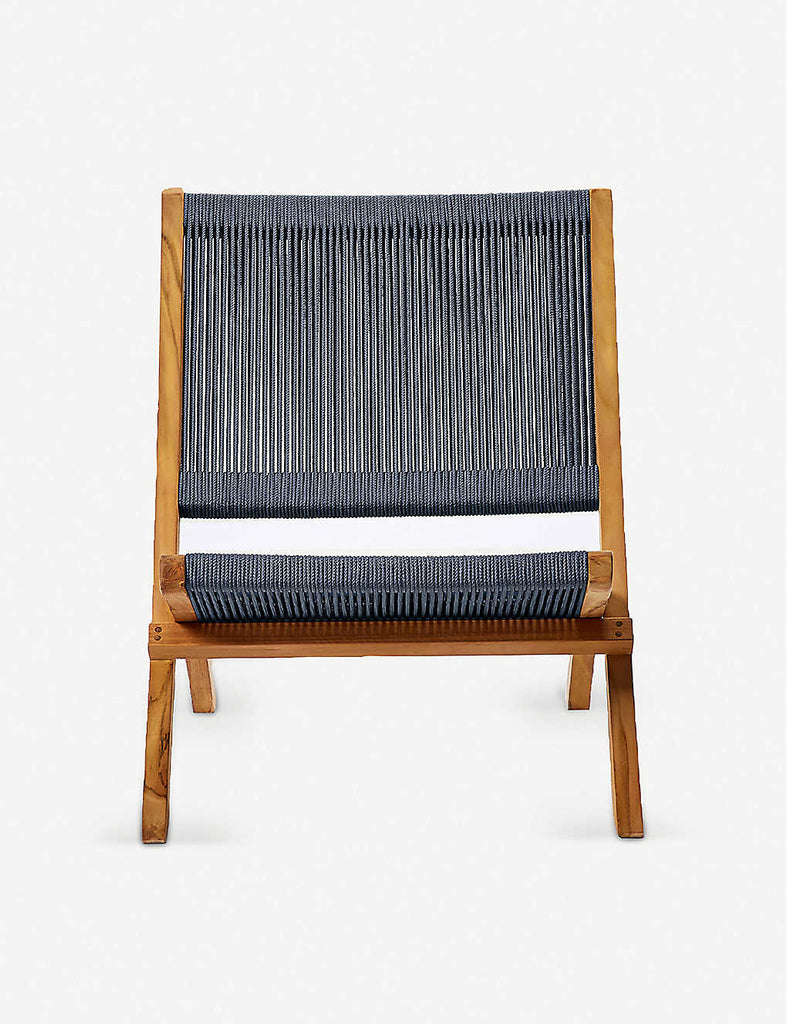 THE CONRAN SHOP Folding Outdoor Rope & Teak Lounge Chair