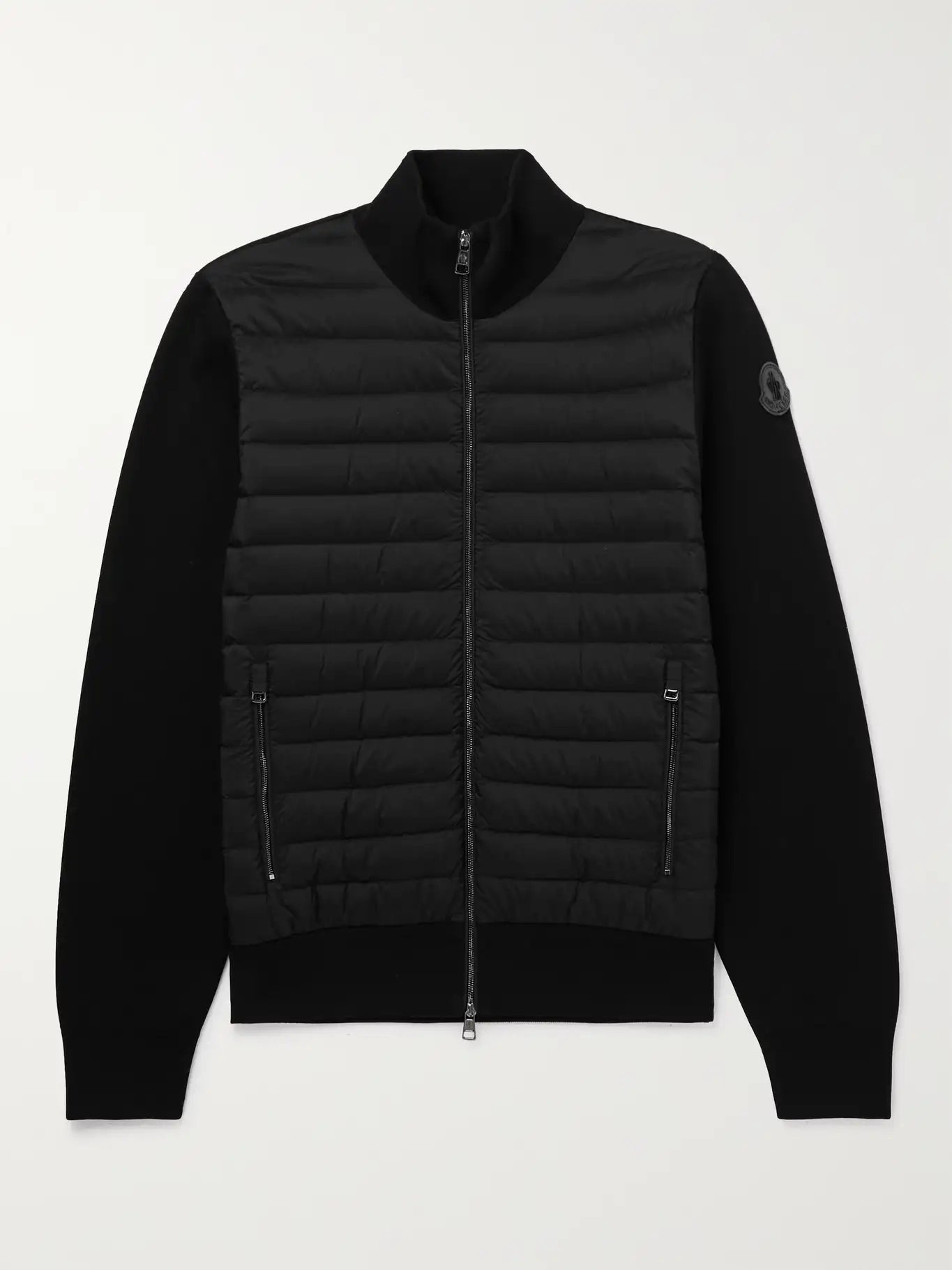 MONCLER Panelled Quilted Shell and Cotton Blend Down Jacket S