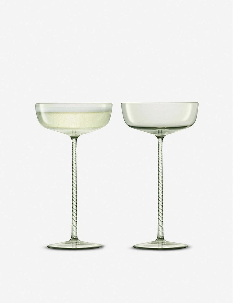 LSA Champagne Theatre Glass Champagne Saucers Set of Two