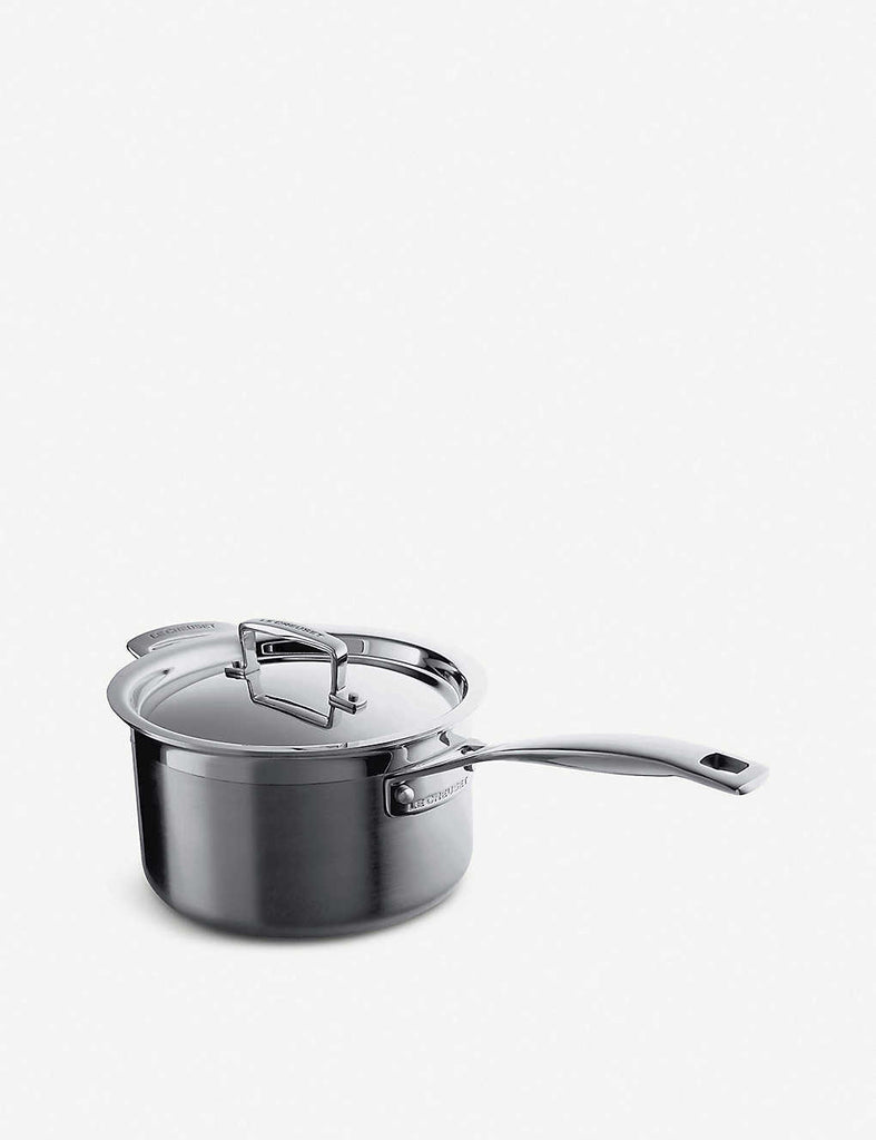 LE CREUSET 3-ply Stainless Steel Saucepan with Lid 20cm - 1000FUN