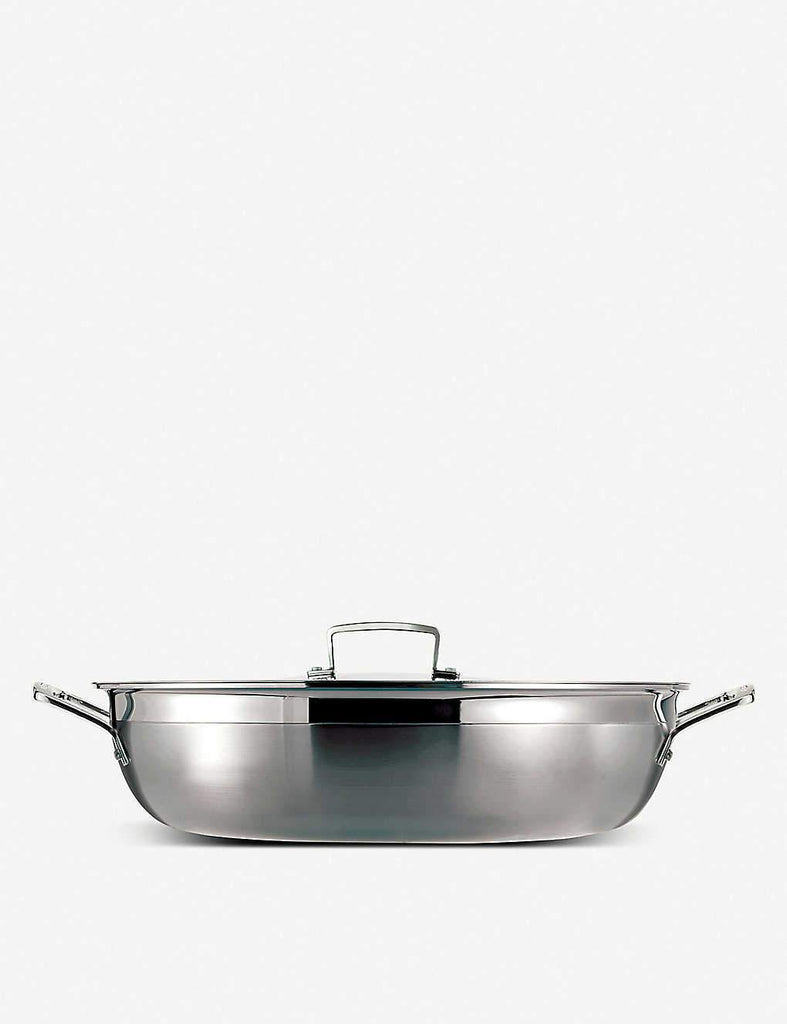 LE CREUSET Shallow 26cm Three-Ply Stainless Steel Casserole Dish - 1000FUN