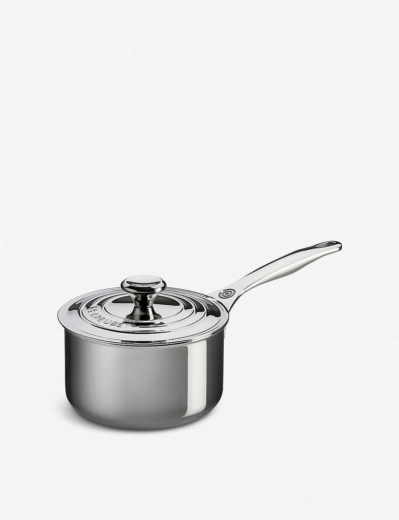 LE CREUSET Non-Stick Stainless Steel Saucepan with Lid 18cm - 1000FUN
