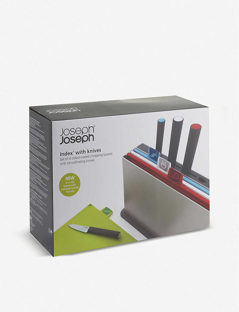 JOSEPH JOSEPH Index Colurcoded Chopping Boards with Co-ordinating Knives