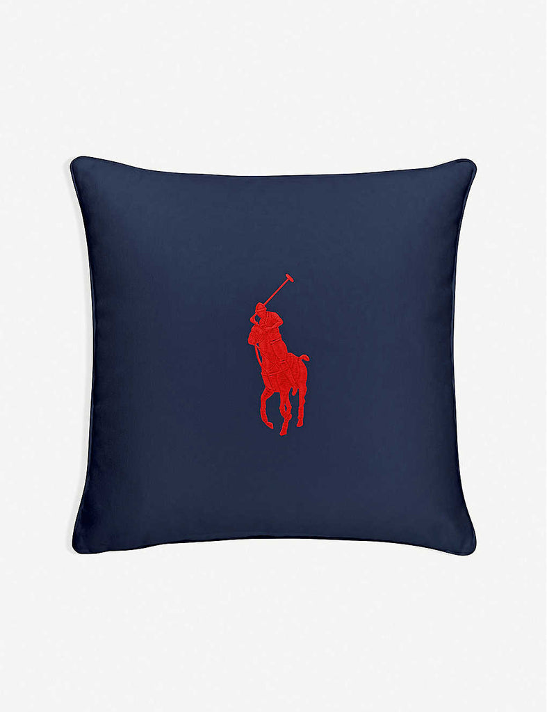 RALPH LAUREN HOME Pony Logo-Embroidered Cotton Cushion Cover