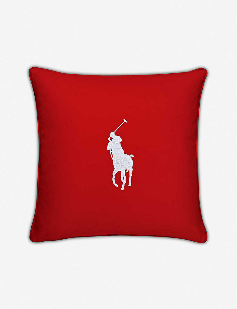 RALPH LAUREN HOME Pony Logo-Embroidered Cotton Cushion Cover