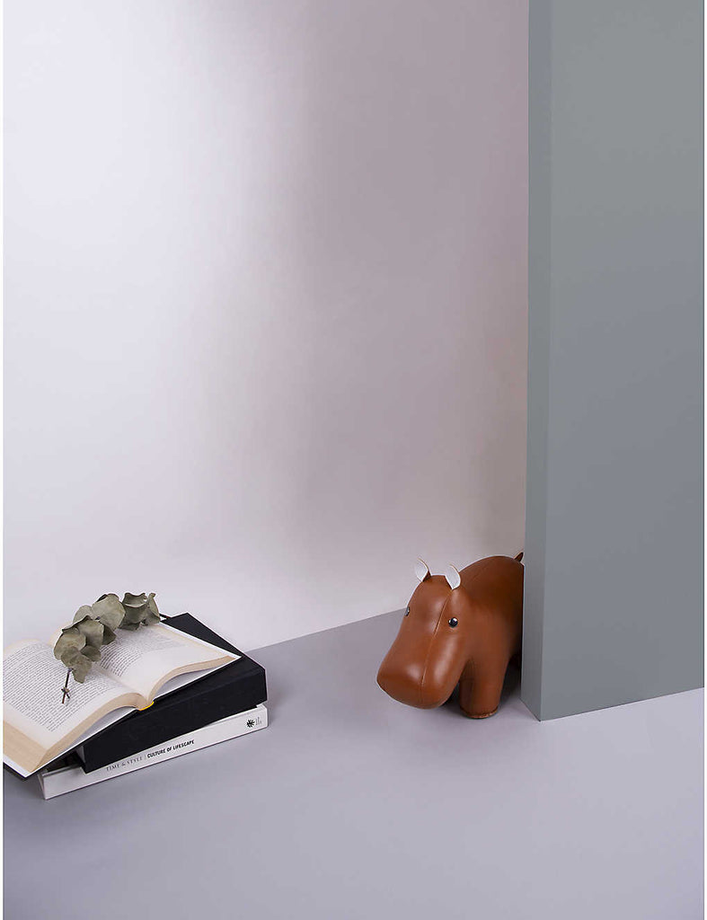 ZUNY Hippo Faux-Leather Doorstop