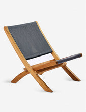 將圖片載入圖庫檢視器 THE CONRAN SHOP Folding Outdoor Rope &amp; Teak Lounge Chair