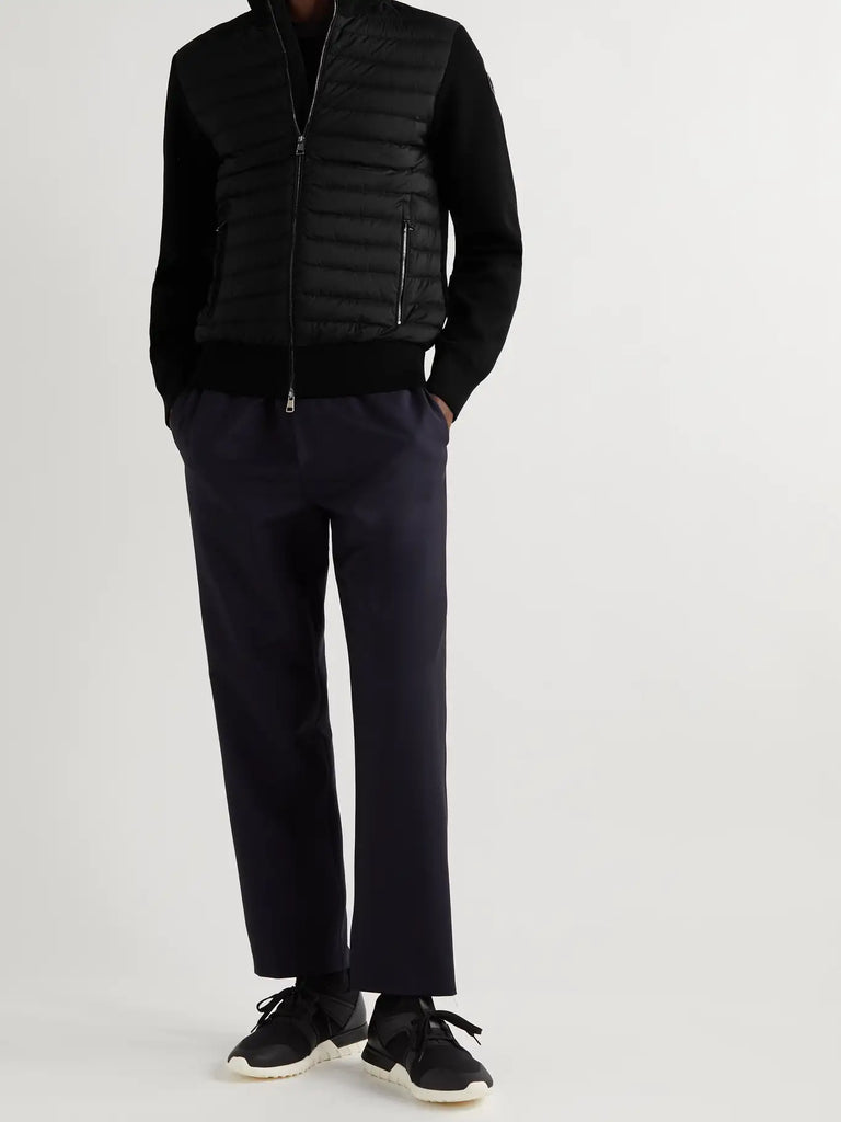 MONCLER Panelled Quilted Shell and Cotton-Blend Down Jacket