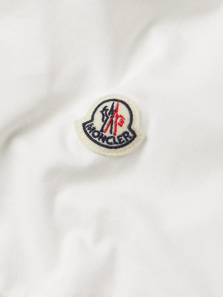 MONCLER Logo-Appliquéd Striped Stretch-Cotton Jersey T-Shirt