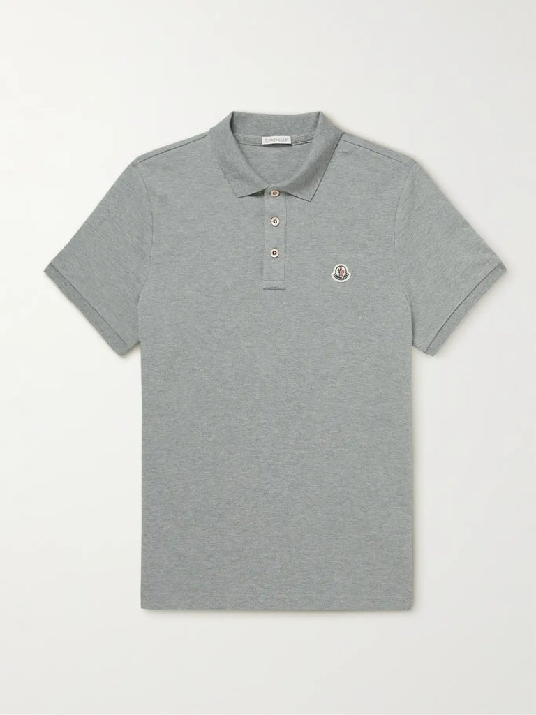 MONCLER Logo Appliqued Cotton Pique Polo Shirt 1000FUN