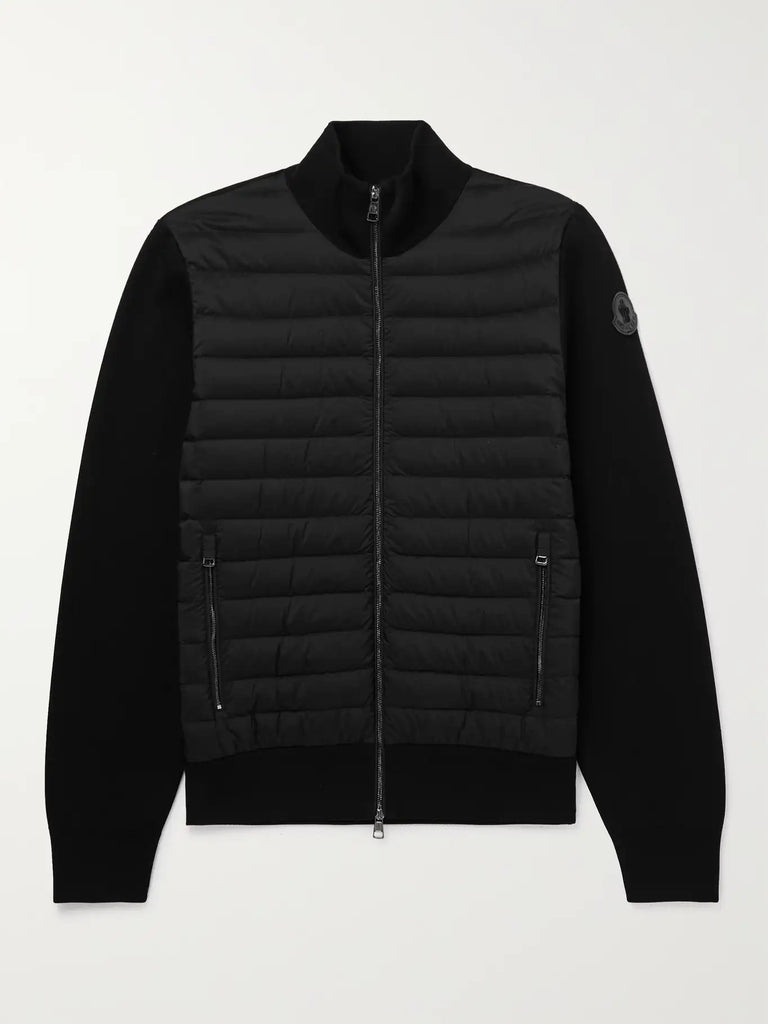 MONCLER Panelled Quilted Shell and Cotton-Blend Down Jacket